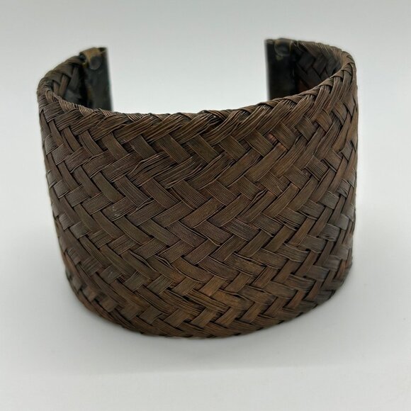 Sarah Cavender Jewelry - Sarah Cavender Metalworks Woven Copper-tone Cuff Bracelet Wide Design Handmade